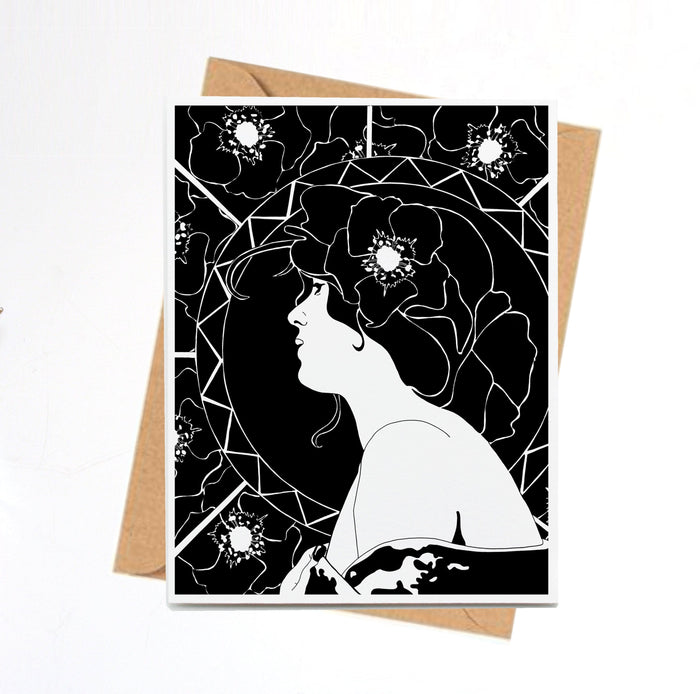 PinkPolish Design Note Cards "Nouveau Tribute" Handmade Notecard