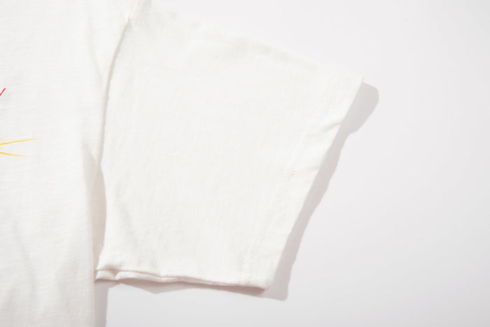 Off-white Number (N)ine graphic T-shirt with horse print and cropped sleeve detail on a clean white background