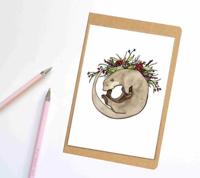 PinkPolish Design Notebook "Otter Bouquet" Sea Otter Inspired Notebook / Sketchbook / Journal