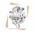 PinkPolish Design Note Cards "Oyster Mushrooms" Handmade Notecard