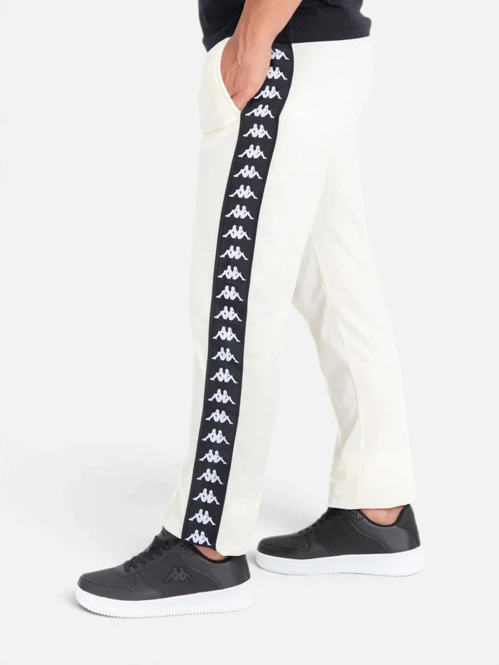 Pantalon Kappa 222 Banda Astoriazz Blanco Cream-Negro