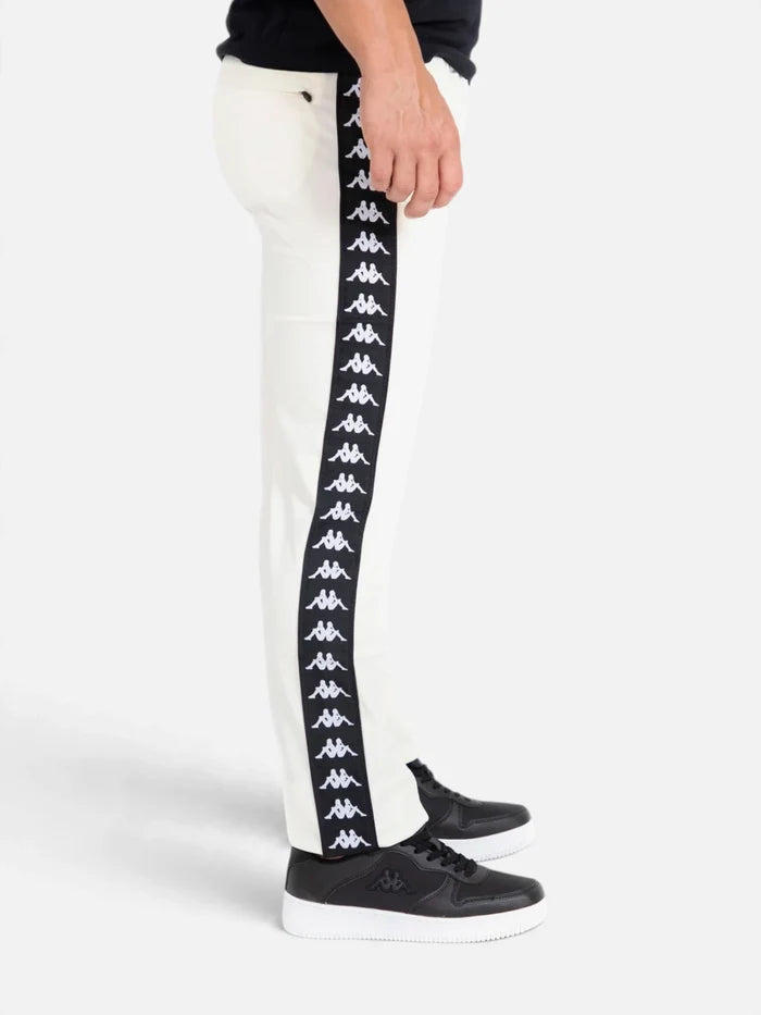 Pantalon Kappa 222 Banda Astoriazz Blanco Cream-Negro