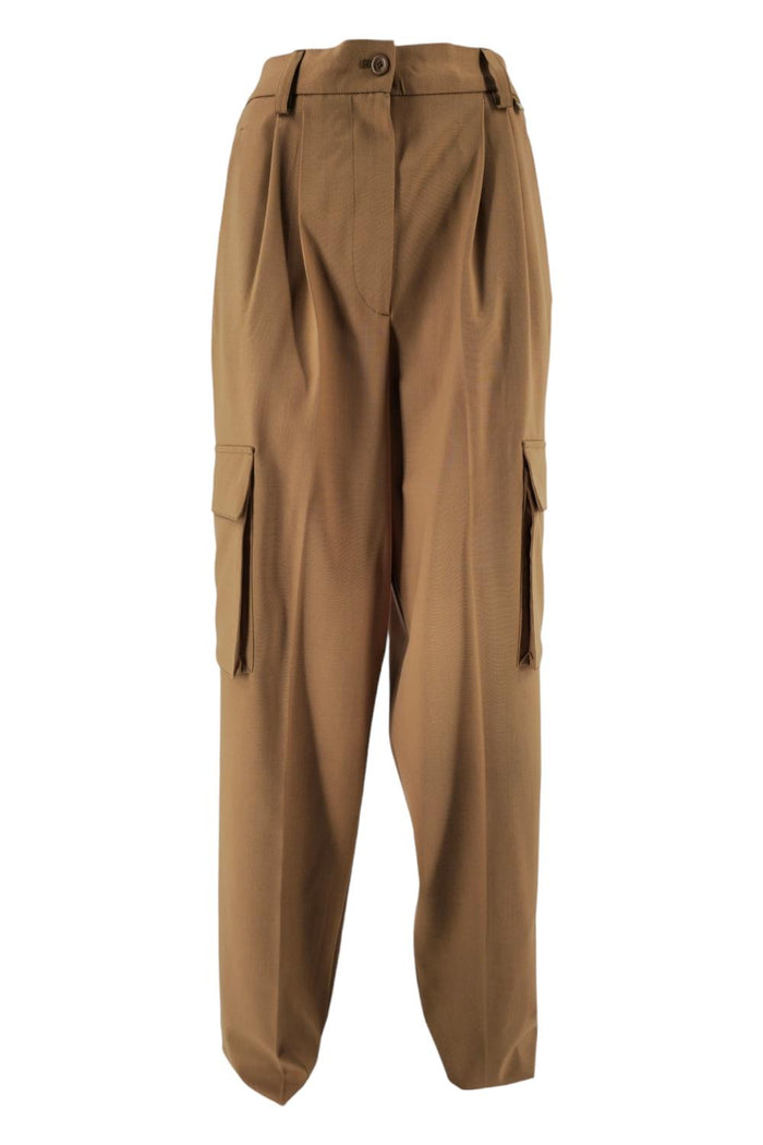 pantalone donna cargo cammello