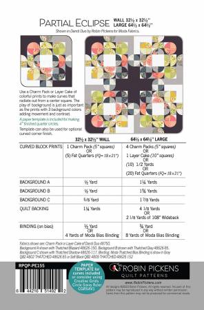 Partial Eclipse Quilt Pattern - Robin Pickens