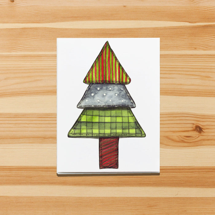 PinkPolish Design Note Cards "Patchwork Ornament" Handmade Notecard