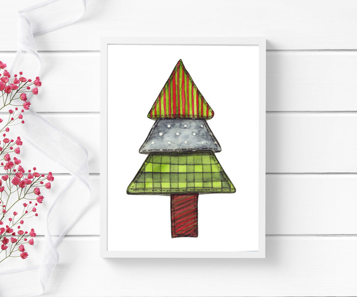 PinkPolish Design Art Prints "Patchwork Ornament" Watercolor Painting: Art Print