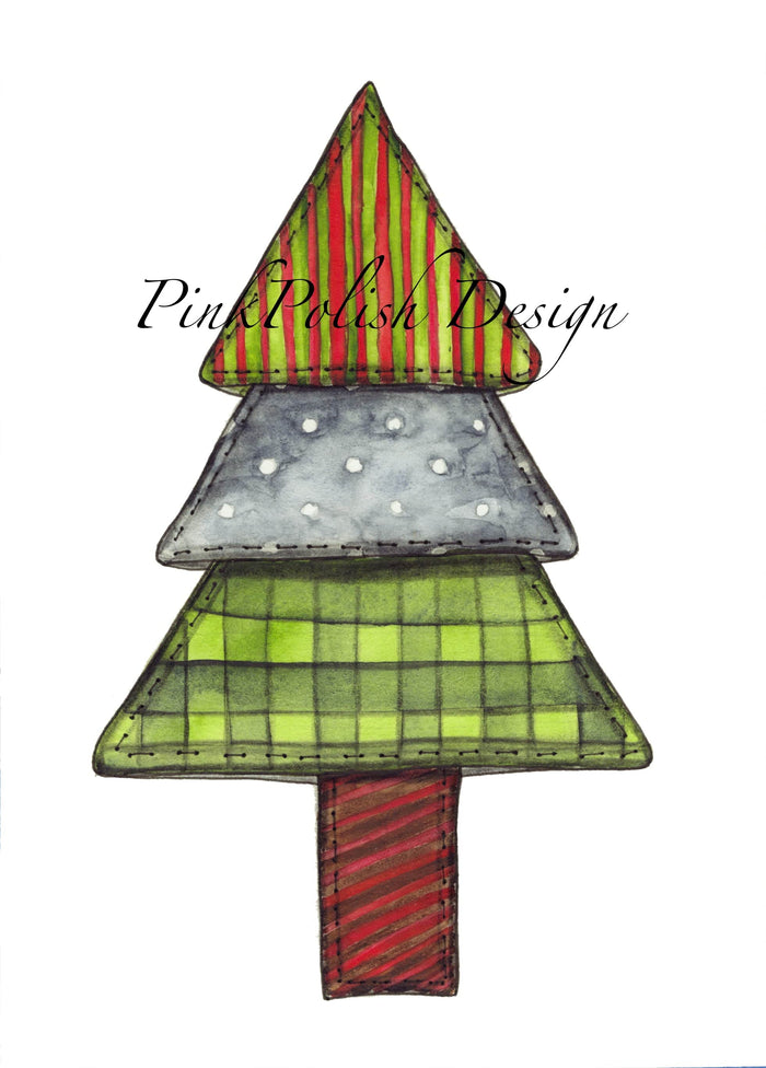 PinkPolish Design Art Prints "Patchwork Ornament" Watercolor Painting: Art Print