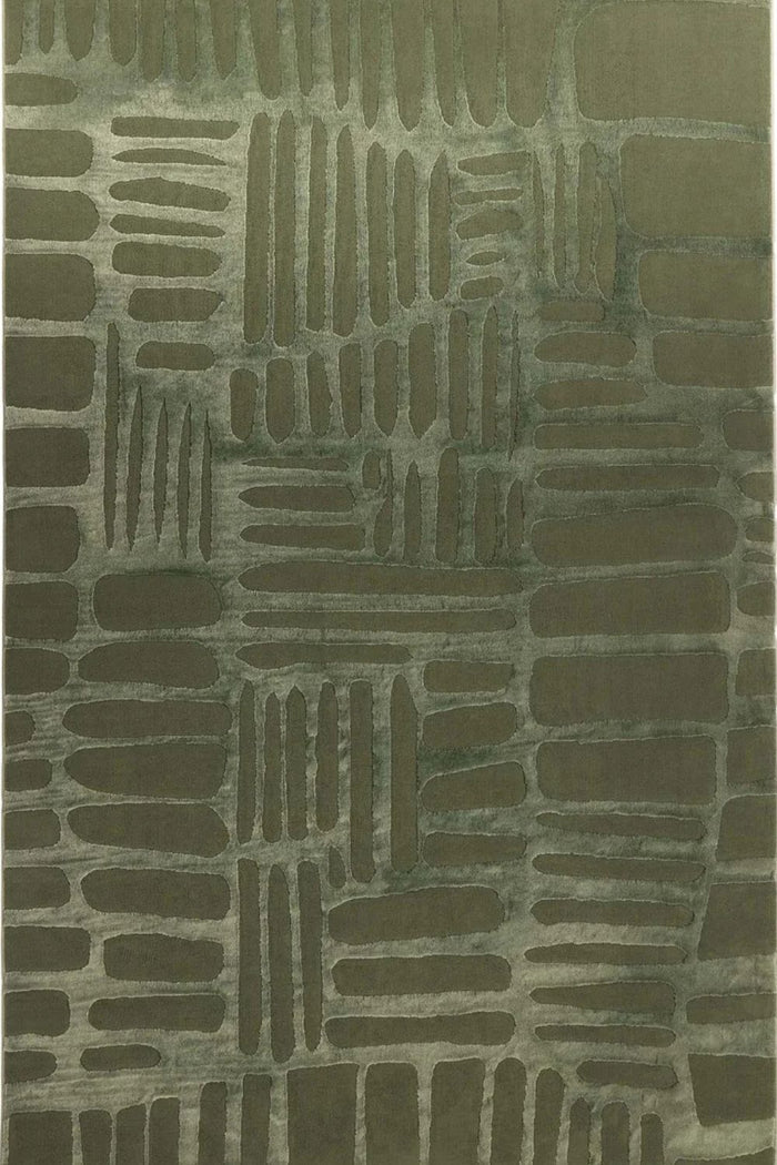Textured green patterned fabric