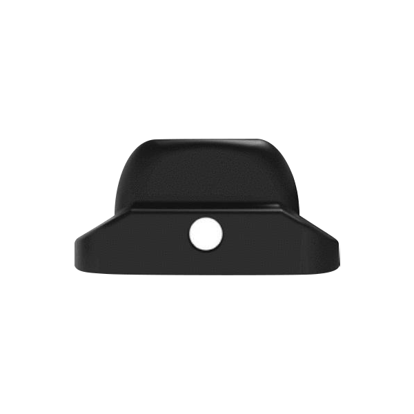 A top-down view of the PAX Half Pack Oven Lid, showcasing its sleek, black design against a plain white backdrop.