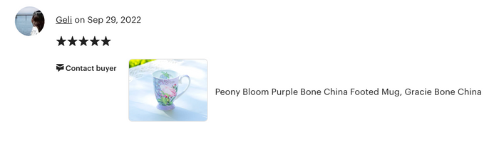 Peony Bloom Purple Bone China Mug