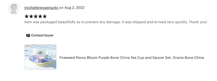 Peony Purple Bone China Cup and Saucer