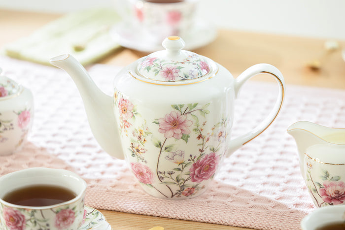 Pink Camellia Fine Porcelain Tea Set