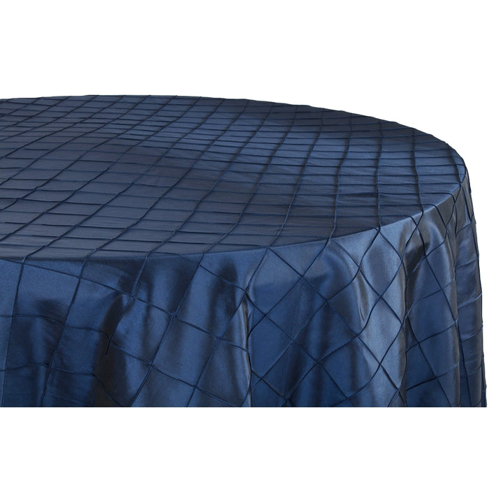 Pintuck 132" Round Tablecloth - Navy Blue - CV Linens