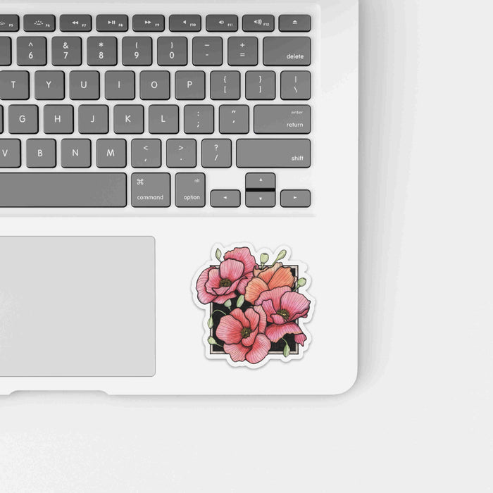 PinkPolish Design Stickers "Poppies" Die Cut Vinyl Sticker