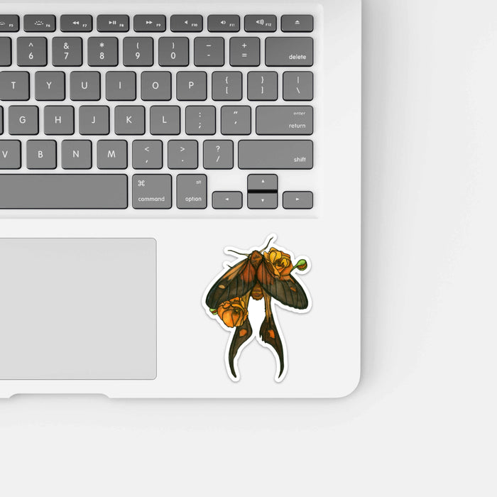 PinkPolish Design Stickers "Poppy Moth" Vinyl Die Cut Sticker