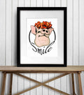 PinkPolish Design Art Prints "Poppy Pig" Watercolor Painting: Art Print