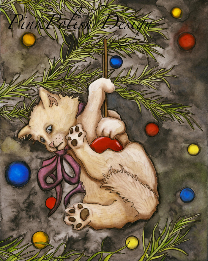 PinkPolish Design Art Prints "Precarious" Watercolor Painting: Art Print