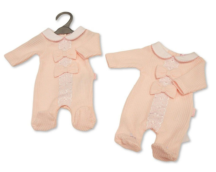 Premature Baby Girls All in One with Lace and Bows - Hearts (PK6) (3-8lbs) PB-20-757