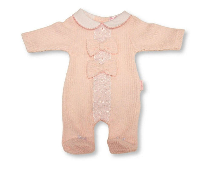 Premature Baby Girls All in One with Lace and Bows - Hearts (PK6) (3-8lbs) PB-20-757