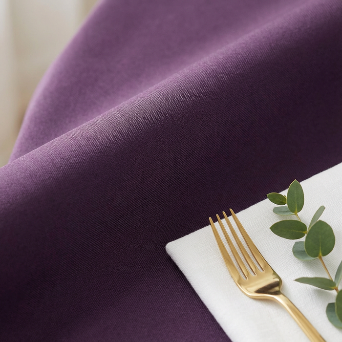 Premium Polyester 108" Round Tablecloth - Eggplant/Plum - CV Linens