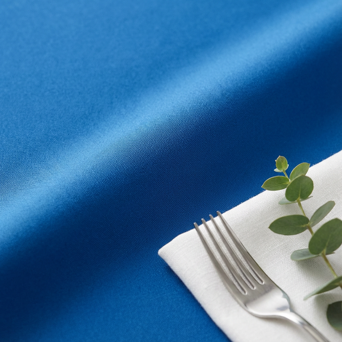 Premium Polyester 108" Round Tablecloth - Royal Blue - CV Linens