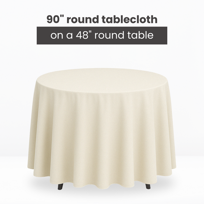 Premium Polyester 90" Round Tablecloth - Pastel Pink - CV Linens