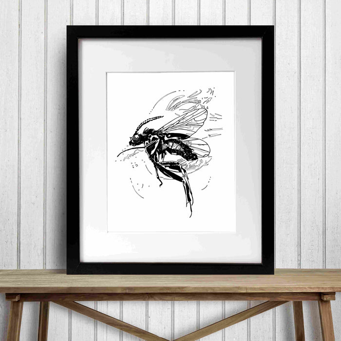 PinkPolish Design Art Print Archive "Pressure" Ink Drawing: Art Print