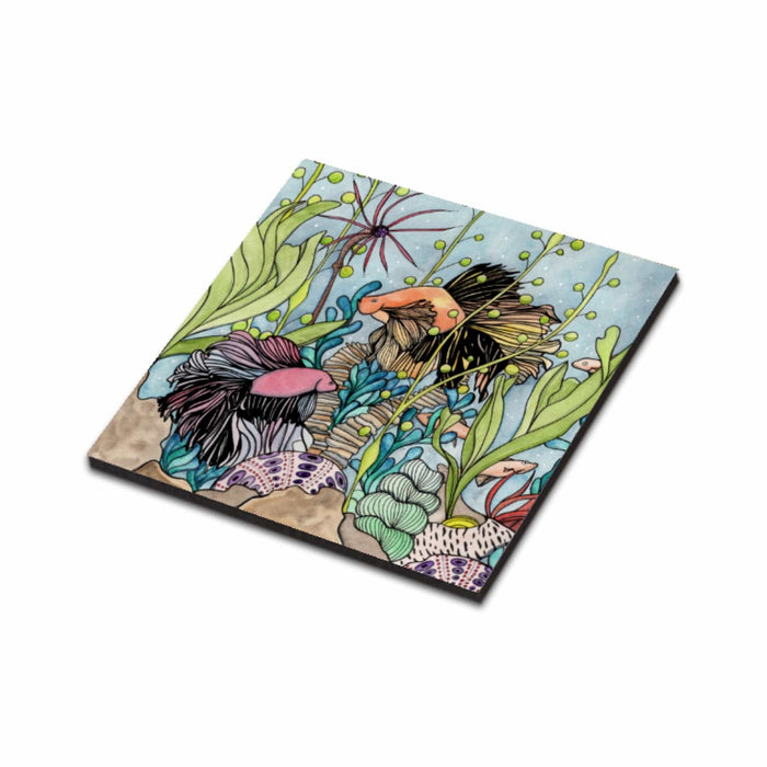 PinkPolish Design Magnets "Quest of the Goldfish" Wood Refrigerator Magnet