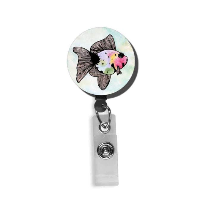PinkPolish Design Badge Reels & Lanyards "Rainbow Fish" Retractable Badge Reel