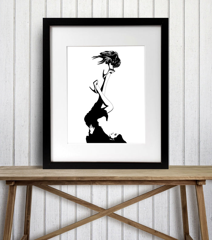 PinkPolish Design Art Prints "Raven Consultation"  Digital Drawing: Art Print