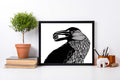 PinkPolish Design Art Prints "Raven"  Ink Drawing: Art Print