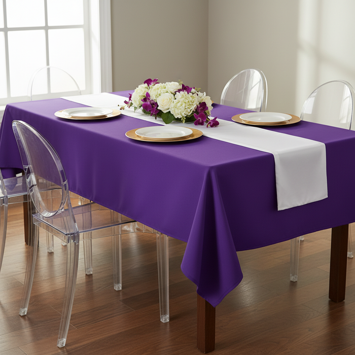 Rectangular Premium Polyester Tablecloth 60"x126" - Purple.