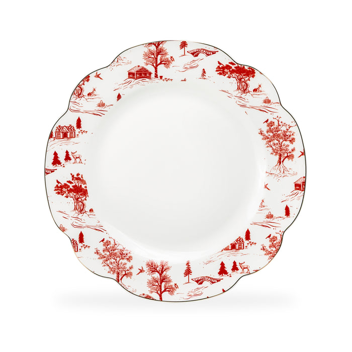 Red Village Fine Porcelain Dessert/Dinner Plate