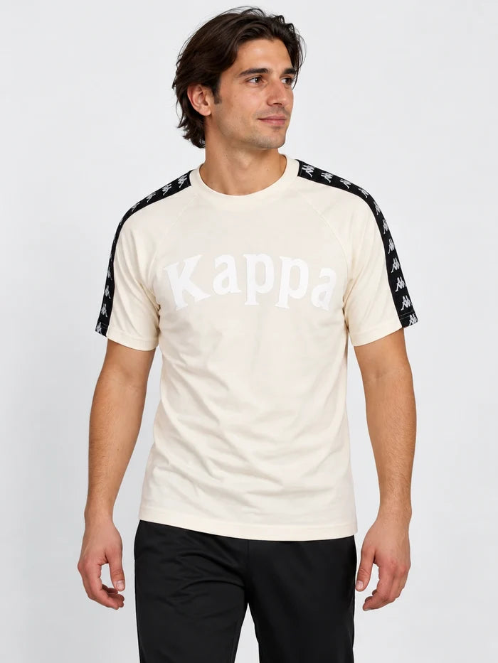 Remera Kappa 222 Banda Balima Blanco Cream-Negro — vista principal