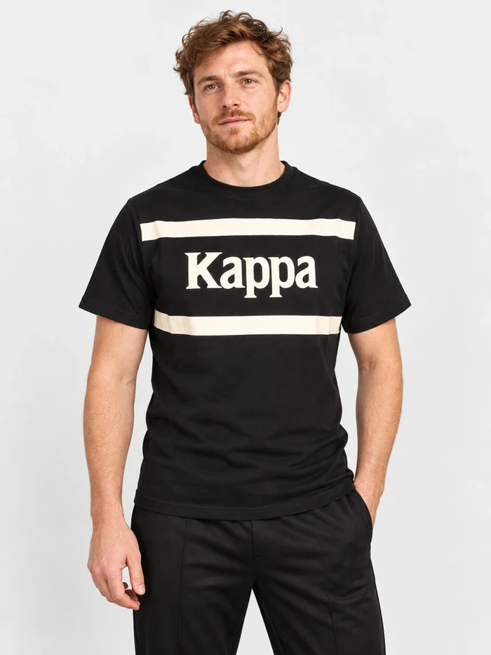 Remera Kappa Authentic Monthy Negro-Beige — vista principal