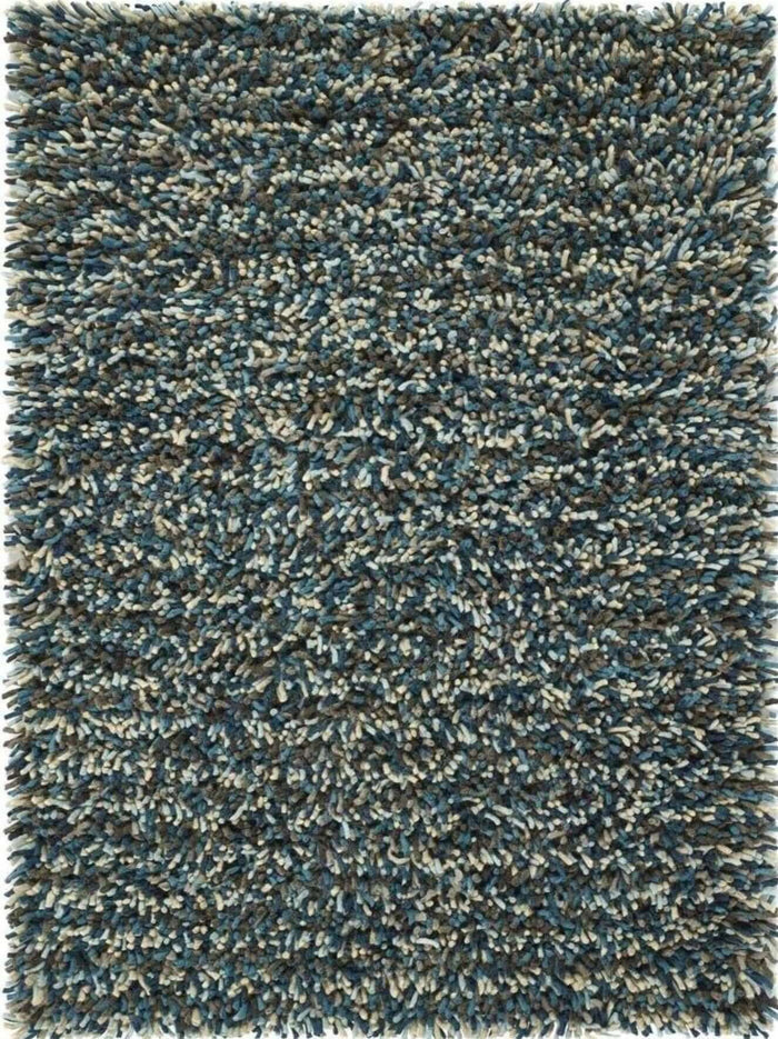 Rocks Blue Shaggy Pile Wool Rug | Luxurious Decor | The Rugs