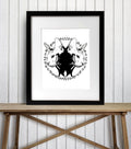 PinkPolish Design Art Prints "Rorschach Cats"  Ink Drawing: Art Print