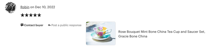 Rose Bouquet Mint Bone China Tea Cup and Saucer