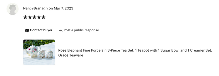 Rose Elephant Fine Porcelain Tea Set