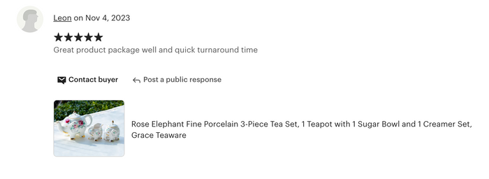 Rose Elephant Fine Porcelain Tea Set