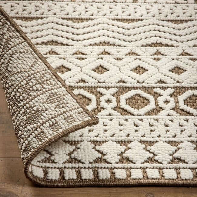 The Rustic Rug : Geometric Block Stripe Design