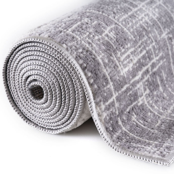 Rustic Grey Scandi Design Rug, hypoallergenic, eco-friendly, soft pile rug.