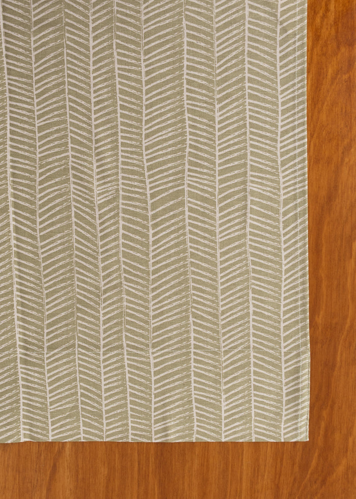 Rustle Herb Green Geometric Style 100% cotton Fabric - Room darkening - Herb Green