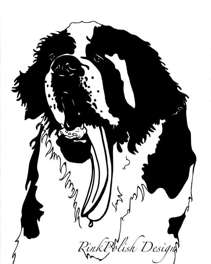 PinkPolish Design Art Prints "Saint Feeling the Heat"  Ink Drawing: Art Print