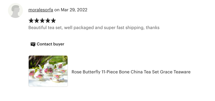Sandra's Rose with Butterflies Bone China 11-Piece Tea Set