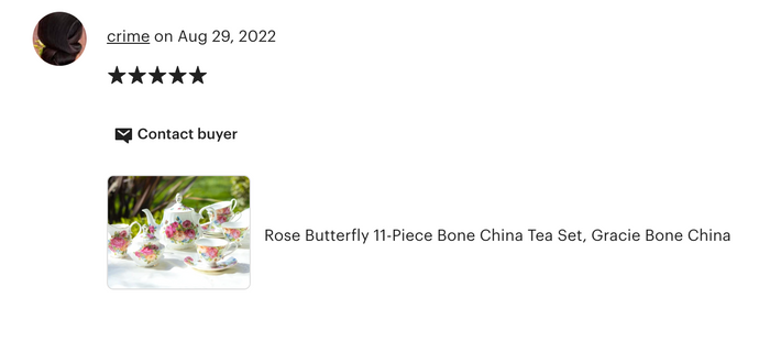 Sandra's Rose with Butterflies Bone China 11-Piece Tea Set