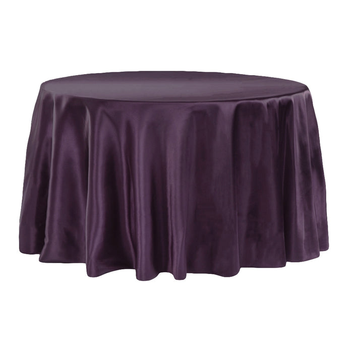Satin 108" Round Tablecloth - Eggplant/Plum - CV Linens