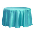 Satin 132" Round Tablecloth - Dark Turquoise - CV Linens