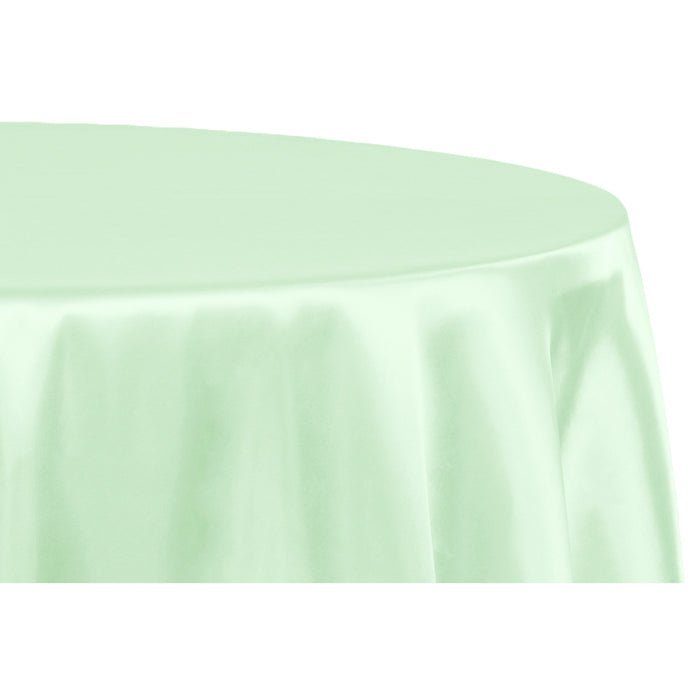 Satin 132" Round Tablecloth - Mint Green - CV Linens
