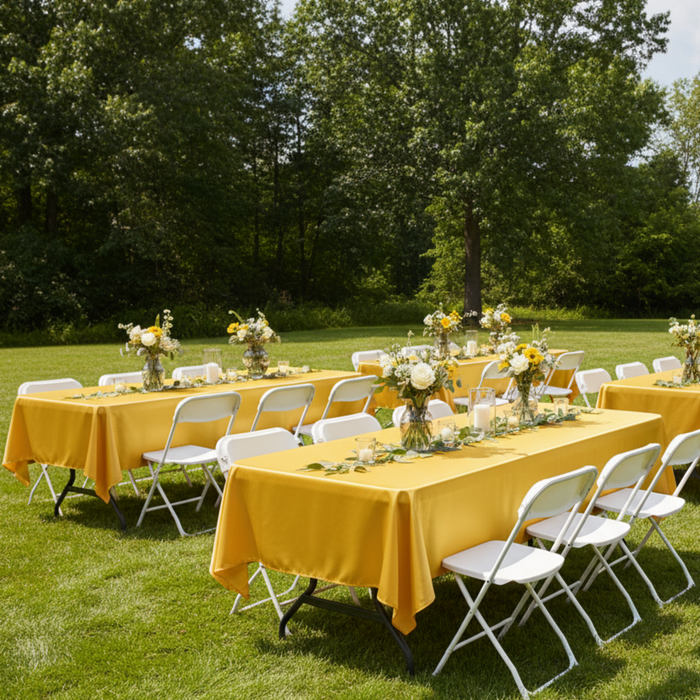 Outdoor Garden Short Gold Satin